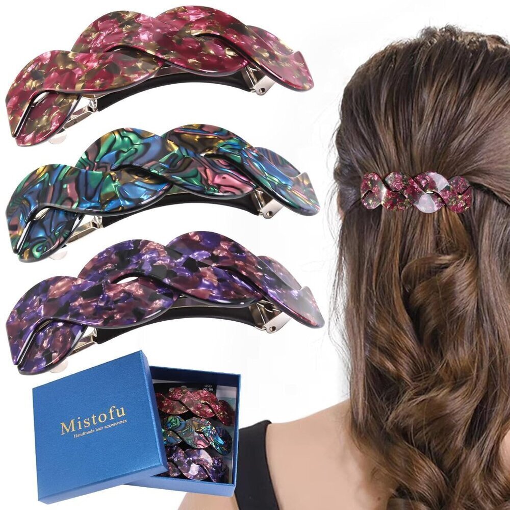 Women's Hair Barrettes - Elegant French Retro Accessories for Thick Hair Daily W